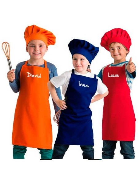 Delantal y Gorro Pequeño Chef Personalizado