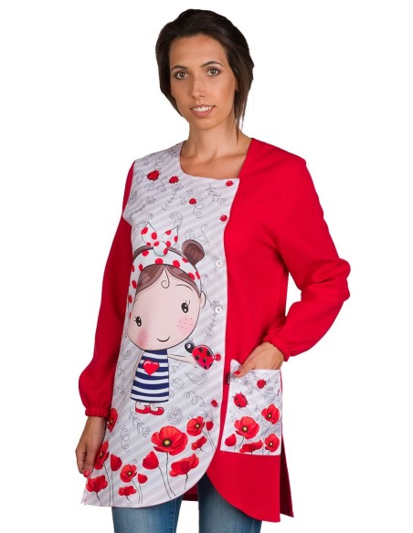 Blouse Maîtresse Coquelicots | Blouse Assistante maternelle | ATSEM