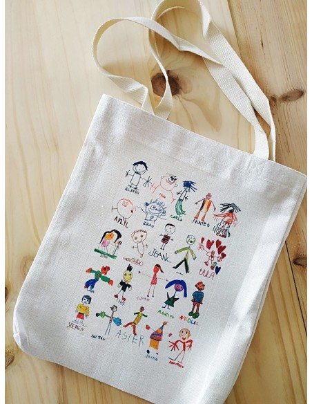 Sac Tote Bag personnalisé avec les dessins des enfants