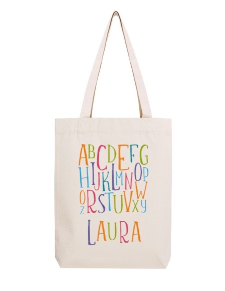 Sac tote bag prof avec motif ABCD | Cadeau pour ATSEM et Prof