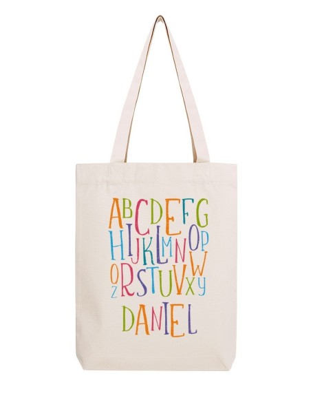Sac tote bag prof avec motif ABCD | Cadeau pour ATSEM et Prof