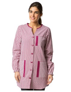 Blouse Carreaux Violet| Maîtresse Nounou Atsem Assitente Maternelle | 2