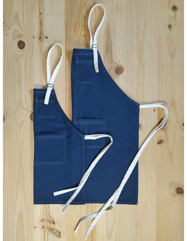 Tablier de cuisine famille en jean KomsiKomsa
