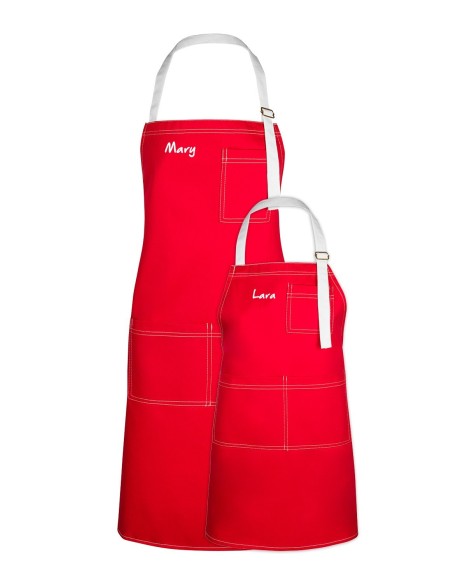 Pack Familiar Dos Delantales Rojos KomsiKomsa