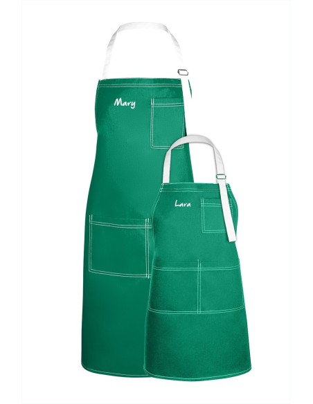 Kit 2 Tabliers de Famille Vert KomsiKomsa