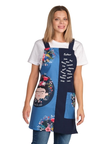Blouse Tablier Coquelicots avec les Noms des Élèves | Chasuble femme