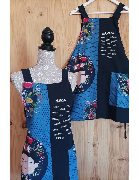 Blouse Tablier Coquelicots avec les Noms des Élèves | Chasuble femme