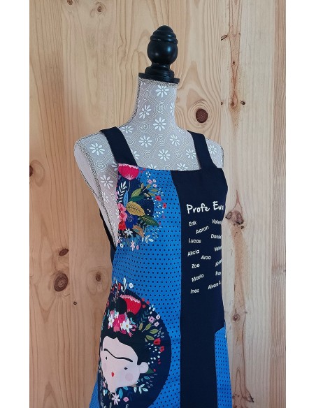 Blouse Tablier Coquelicots avec les Noms des Élèves | Chasuble femme