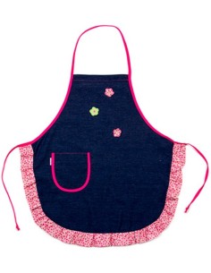 Tablier Enfant Denim Fleur