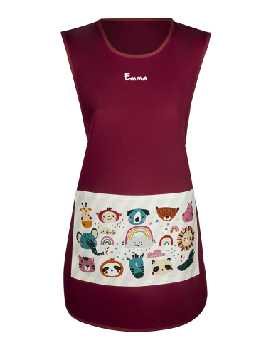 Tablier Chasuble Bordeaux pour Nounou