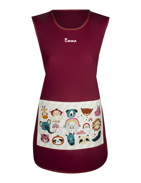Tablier Chasuble Bordeaux pour Nounou