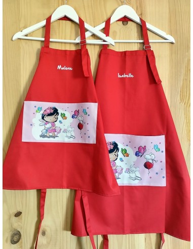 Juego de 2 delantales de cocina para adulto y niño