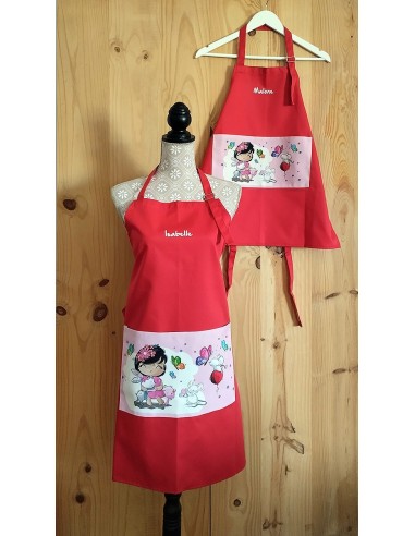 Juego de 2 delantales de cocina para adulto y niño