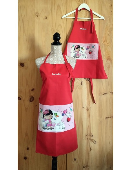 Juego de 2 delantales de cocina para adulto y niño