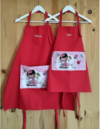 Juego de 2 delantales de cocina para adulto y niño