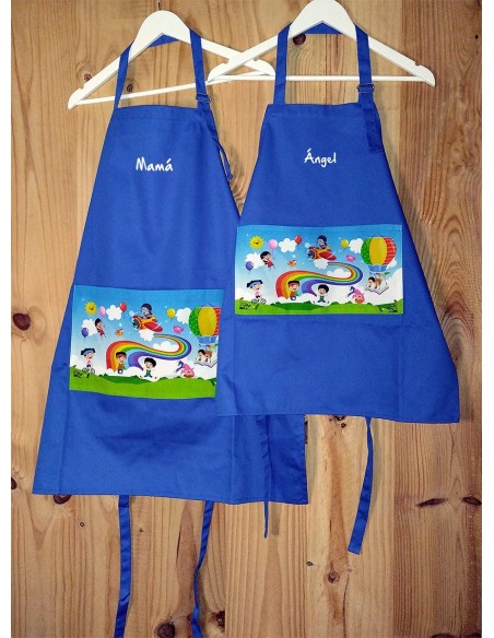 Pack de 2 delantales de cocina para adulto y niño