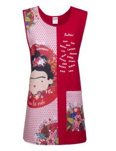 Tablier Chasuble Merci Frida Rouge | Remerciement nounou