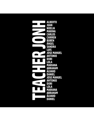 Camiseta para Profe con Nombres de Alumnos