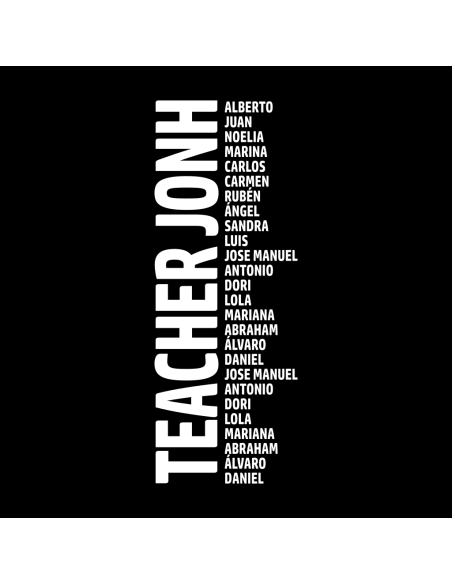 Camiseta para Profe con Nombres de Alumnos