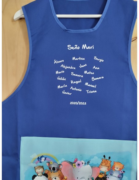 Casulla Regalo Maestra Zoo Azul
