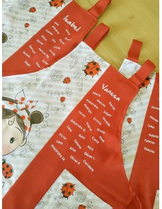 Blouse Tablier Coquelicots avec les Noms des Élèves | Chasuble femme 2