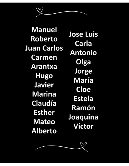 Nombres de Alumnos en Cara B