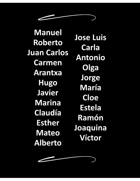 Nombres de Alumnos en Cara B