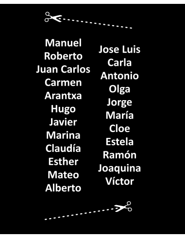 Nombres de Alumnos en Cara B