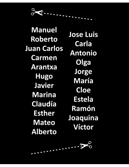 Nombres de Alumnos en Cara B