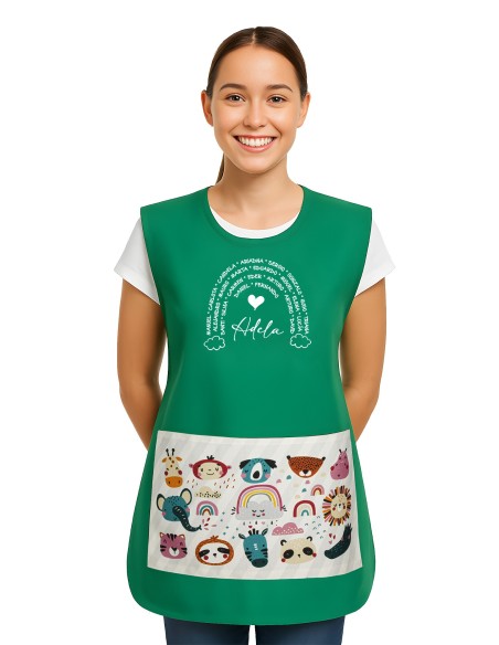 Tablier Chasuble Merci Arc-en-ciel Vert